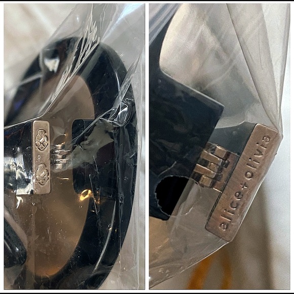 Alice + Olivia Retro Round Melrose Black Sunglasses - Picture 8 of 16